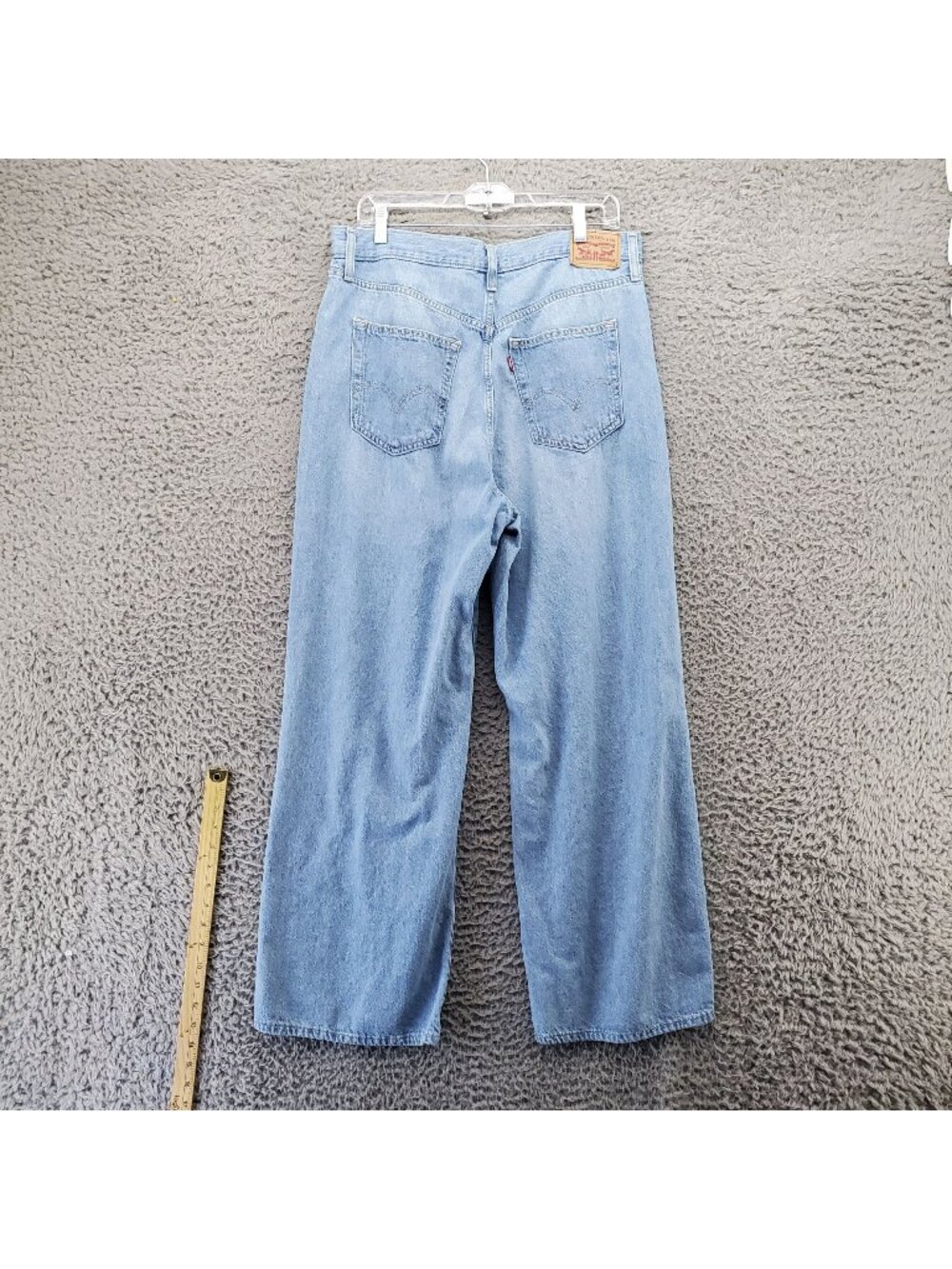 Levis Jeans Womens 32 Blue High Waisted Straight Wide Leg 85% Cotton 15% Hemp